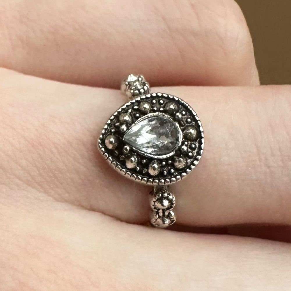 Cubic Zirconia Teardrop Ring